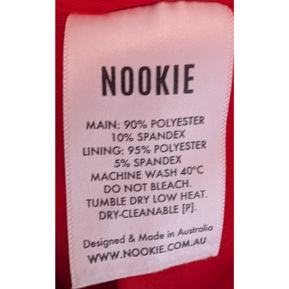 Nookie x Revolve Allure Red Bodycon Stretch Mini Dress Medium Glam Sexy Holiday - Picture 8 of 9